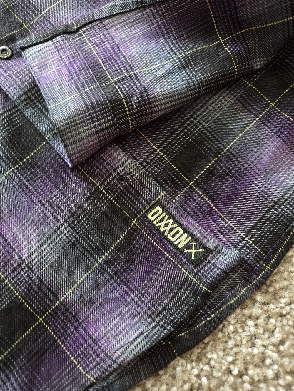 DIXXON X B.J. Baldwin Flannel Youth Division Medium Purple Plaid Snap Shirt - Picture 6 of 10